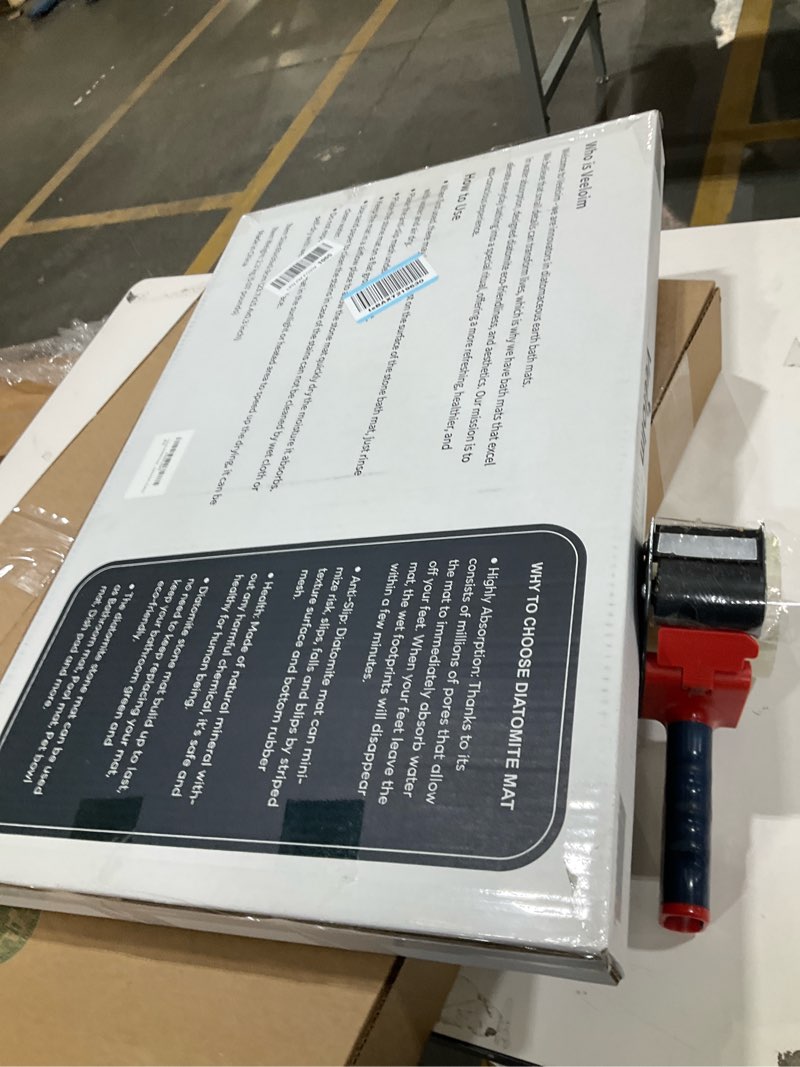 Condition photo showing As Is for Stone Bath Mat Diatomaceous Earth Shower Mat Non-Slip Super Absorbent Diatomite Stone Bath Mats for Bathroom Floor Quick Drying Natural Easy to Clean(23.6''×15.4" Gray) Line1-grey