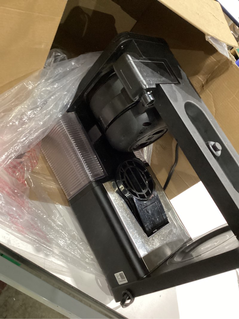 Condition photo showing As Is for ninja espresso & coffee maker & barista system, 3 espresso brew styles, single-serve coffee & nespresso capsule compatible, built-in frother, espresso, cappuccino & latte maker, black, cfn601 espresso & coffee maker deluxe