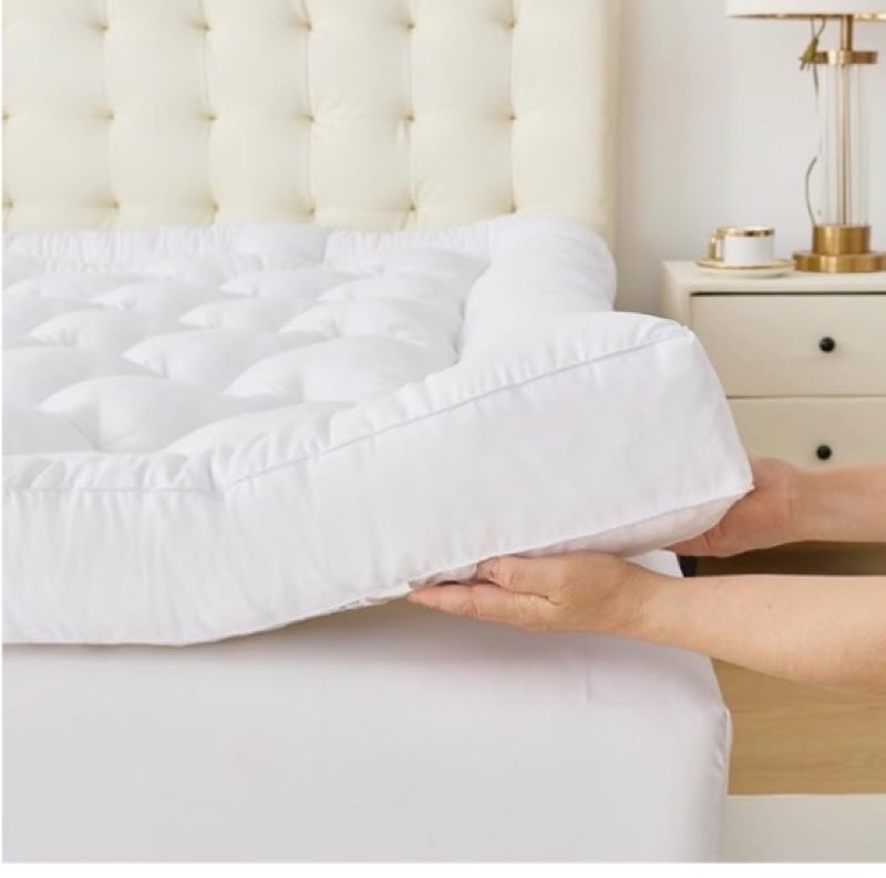 whatsbedding 5 inch memory foam mattress topper queen size, supportive fluffy shredded memory foam f