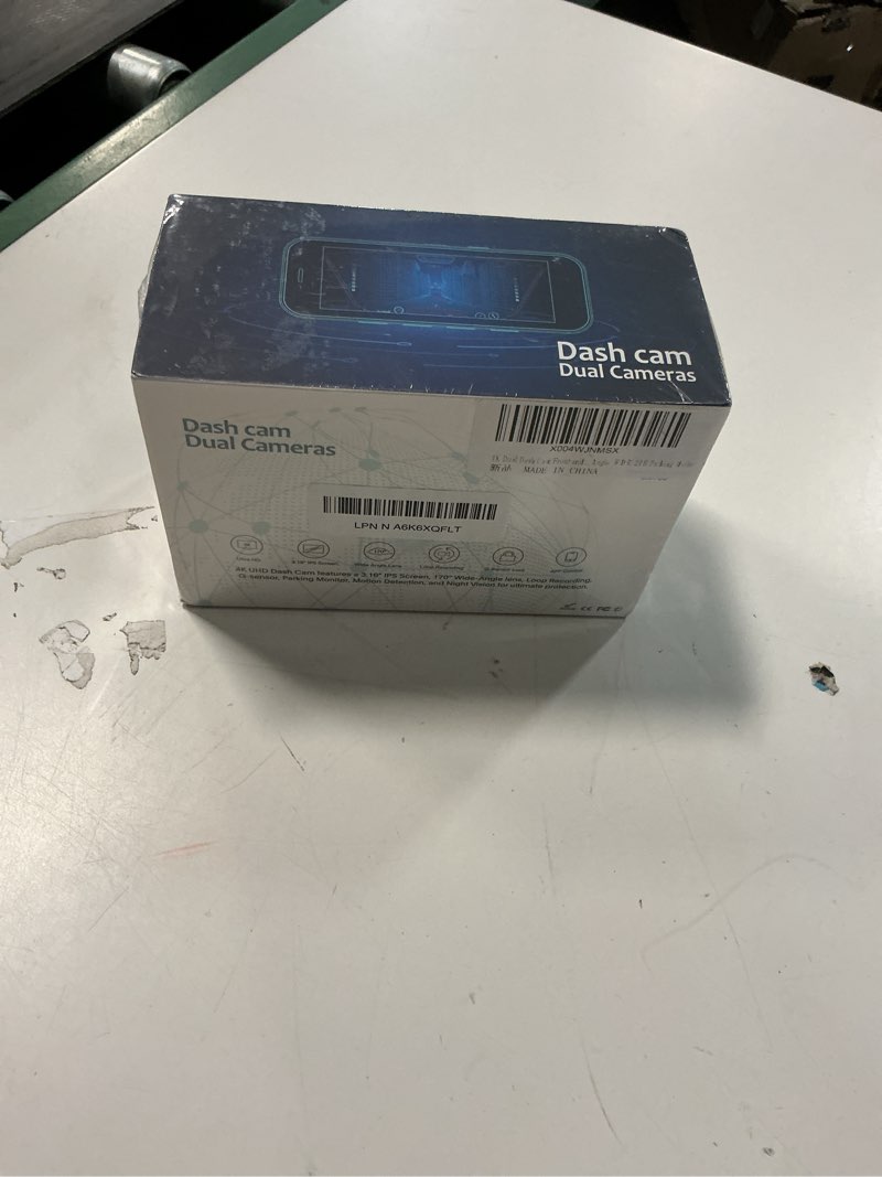 Condition photo showing New/Like New for Dash Camera for Cars, 4K Full HD Dual Dash Cam Front and Rear with Wi-Fi, Included 32GB Card, 3.16” IPS Screen, Night Vision, 170°Wide Angle, WDR, 24H Parking Mode Black (7J5L)