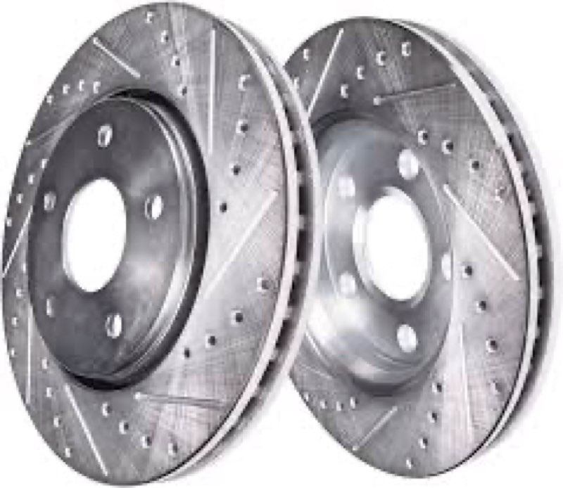 A-PREMIUM FRONT DRILLED AND STOTTED DISK BRAKE ROTORS (BRS62174) 2 pack