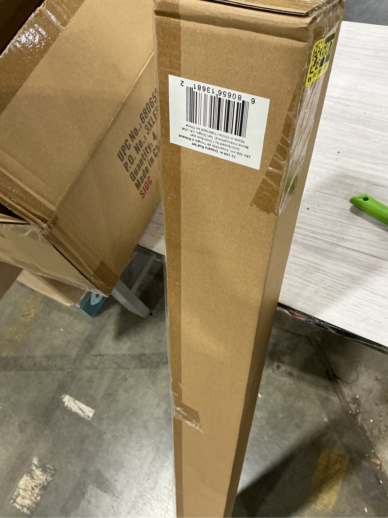 Condition photo showing New/Like New for decopolitan urn single rod set, 72-144-inch, antique black antique black 72-144-inch curtain rod