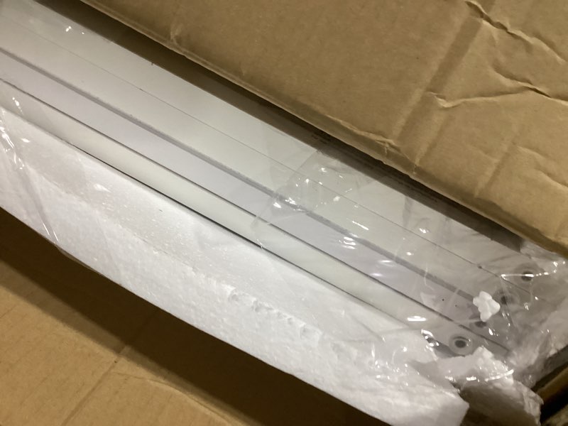 Condition photo showing New/Like New for spirich 96-inch extra wide 30-inches tall dog gate with door walk through, freestanding wire pet gate for the house, doorway, stairs, pet puppy safety fence, support feet included (white) white ?4 panels with door?96"w x 30"h