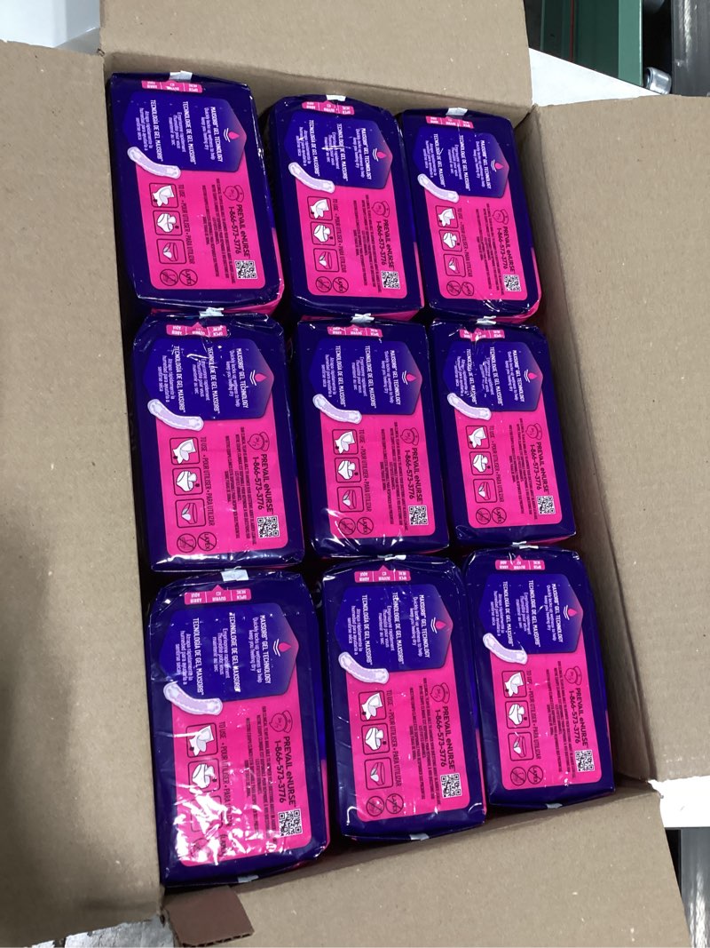 Condition photo showing New/Like New for prevail incontinence bladder control pads for women, moderate absorbency, regular length, 180 count (packaging may vary) regular (180 count, pack of 9)