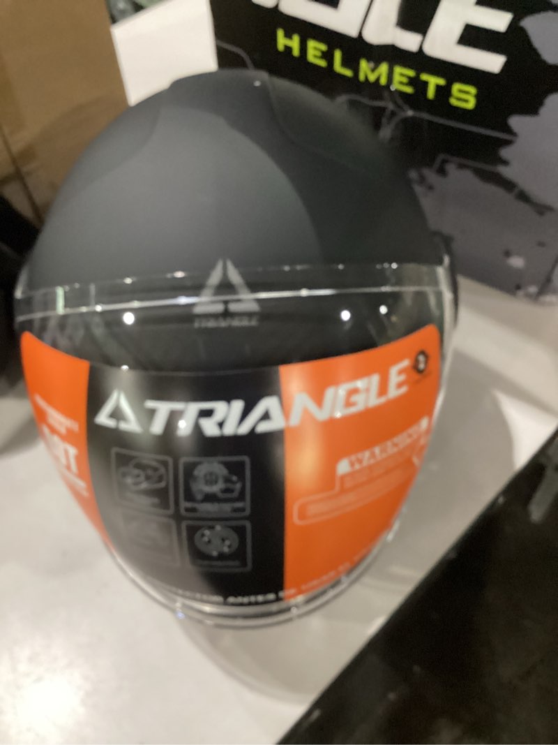 Condition photo showing Good Condition for TRIANGLE Full Face Motorcycle Helmets,Off-Road Motocross Helmet for Men & Women,Dual Visor with Internal Tinted Sunshield,Open Face 3/4 Adult Racing Helmet DOT Approved(Black,XXL) XX-Large Black