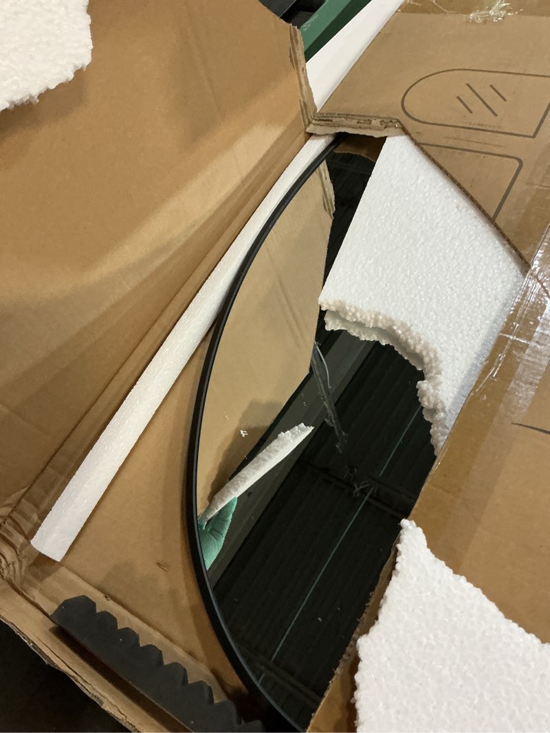Condition photo showing Good Condition for scwf-gz 20x30 oval mirror round full length wall mounted hanging or against wall aluminum alloy metal frame dressing make-up mirrors for entryway bedroom bathroom living room 30 20 inch black black 30"l x 20"w