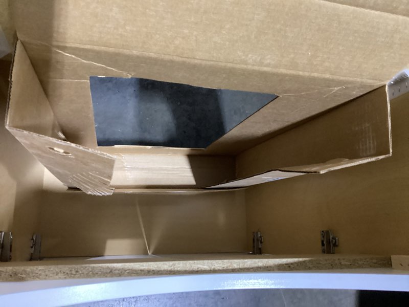 Condition photo showing Good Condition for project source euro 24-in true white single sink bathroom vanity with white cultured marble