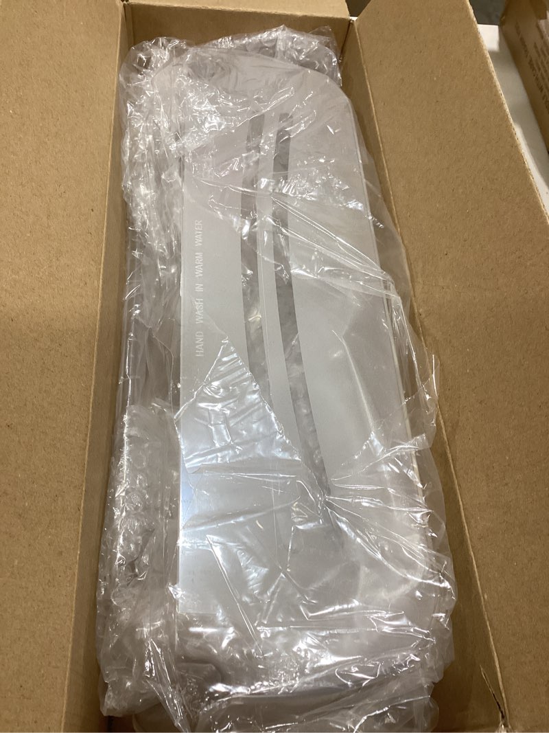 Condition photo showing Good Condition for 240323002 Refrigerator Door Bin Shelf Compatible with Frigidaire or Electrolux, Bottom 2 Shelves on Refrigerator Side, Clear, Double Unit, Replaces PS429725, AP2115742