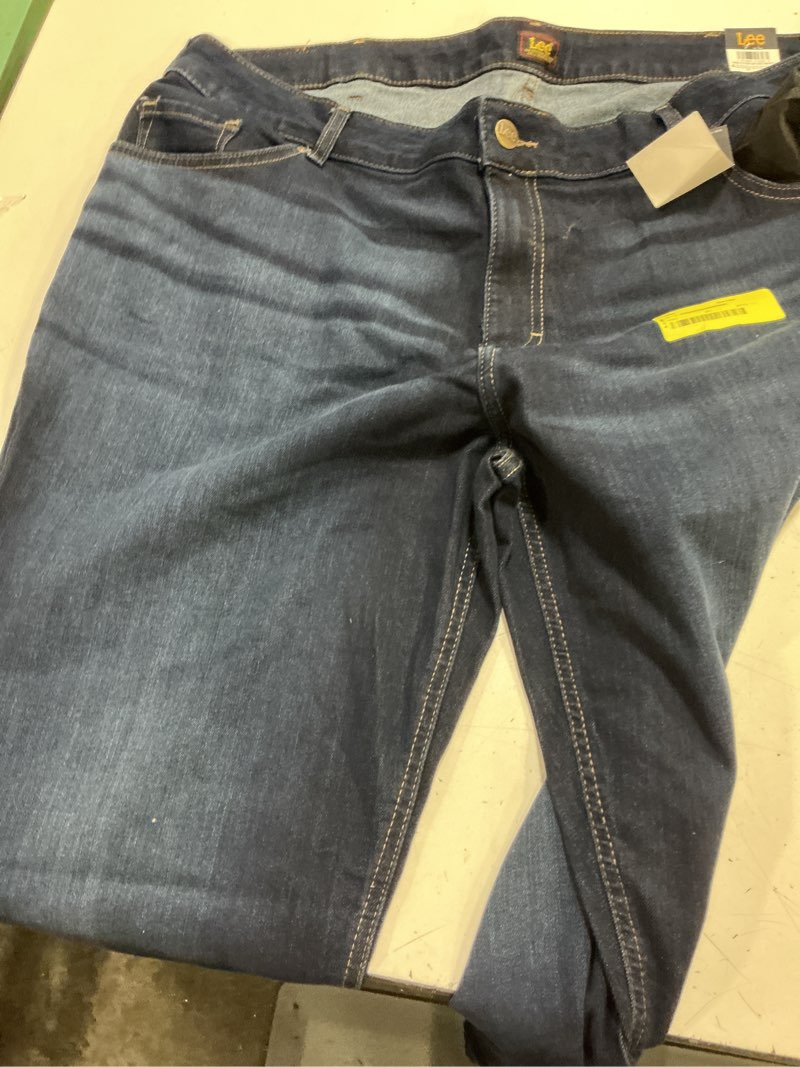Condition photo showing As Is for (size: 4 )lee women's size regular fit straight leg jean, nightshade, 24 plus long