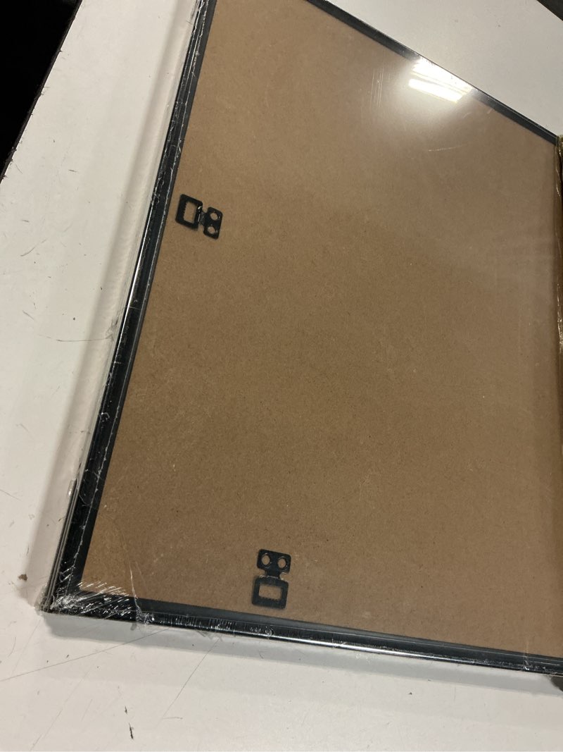 Condition photo showing As Is for 24x36 picture frame with 20x30 mat set of 2, display photo 20x30 with mat or 24 x 36 without mat, wall hanging large 24 by 36 poster frame with plexiglass, 2 pack, black