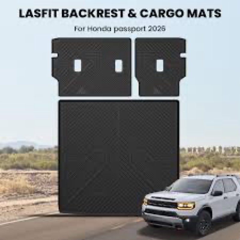 Cargo Mat with Backrest Protection for 2026 Honda Passport,TPE All Weather Protection Cargo Liner wi