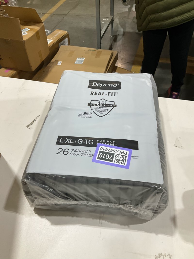 Condition photo showing Good Condition for Depend Real Fit Adult Diapers, Incontinence Underwear for Men, Disposable, Maximum Absorbency, Large/Extra Large, Black