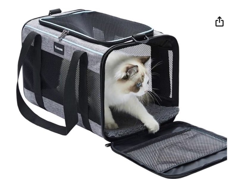 vceoa 17.5x11x11 inches cat, dog carrier for pets up to 16 lbs, soft-sided cat bag animal carriers travel puppy carry as a toy of fabric pet home (different color )