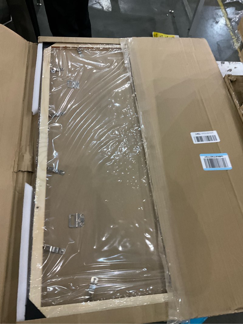 Condition photo showing New/Like New for 20x30 Solid Wood Frame, Rustic Brown Wood 30x20in Picture Poster Frame, Natural Modern 20 x 30inch Gallery Wall Pic Photo Frame with HD Plexiglass, Horizontal Vertical Wall Mounting Display 1pcs Brown 20x30