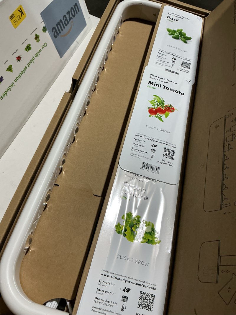 Condition photo showing Good Condition for Click & Grow Indoor Herb Garden Kit with Grow Light | Easier Than Hydroponics Growing System | Smart Garden for Home Kitchen Windowsill | Vegetable & Herb Garden Starter Kit with 9 Plant pods, White