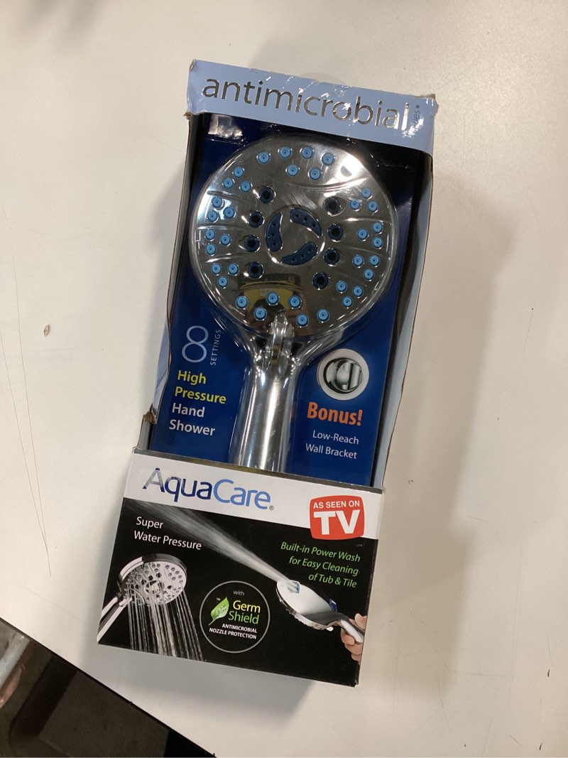 Condition photo showing New/Like New for AquaCare 8.0 -Spray Chrome 4.2-in Round Handheld Shower Head 2.5 GPM Stainless Steel | 1739CHFF