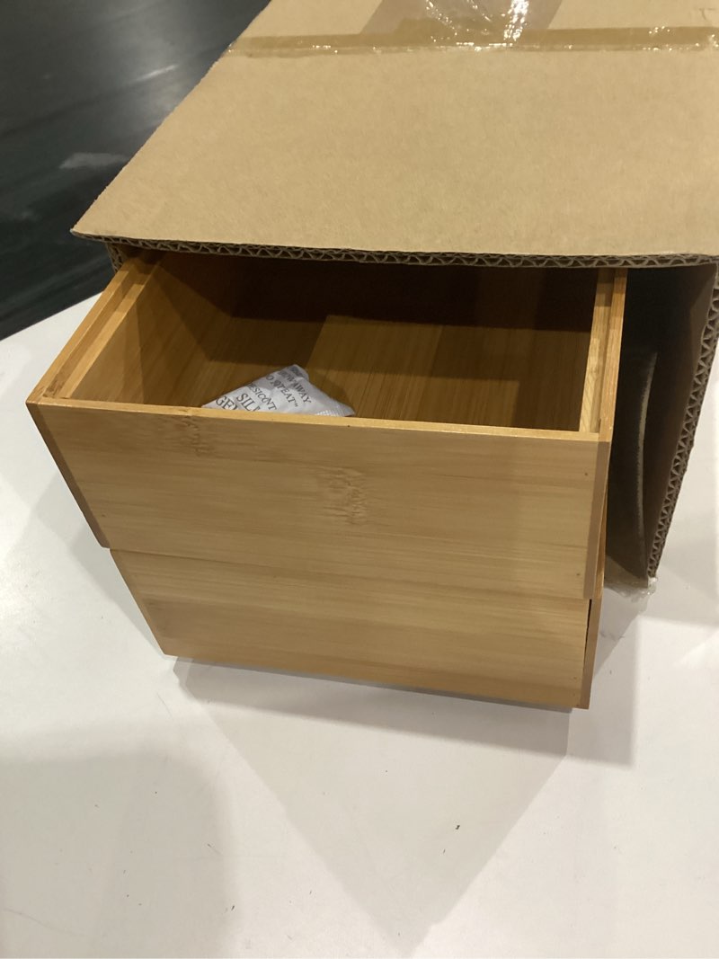 Condition photo showing Good Condition for Drawer Organizer Storage Box Kitchen - Wood Stackable Tray Utensil Organizer for Office Drawers,Cabinets,Shelves,Pantry,or Bathroom Counter,Drawer Dividers for Silverware Set of 2?15x6x2.5inch?