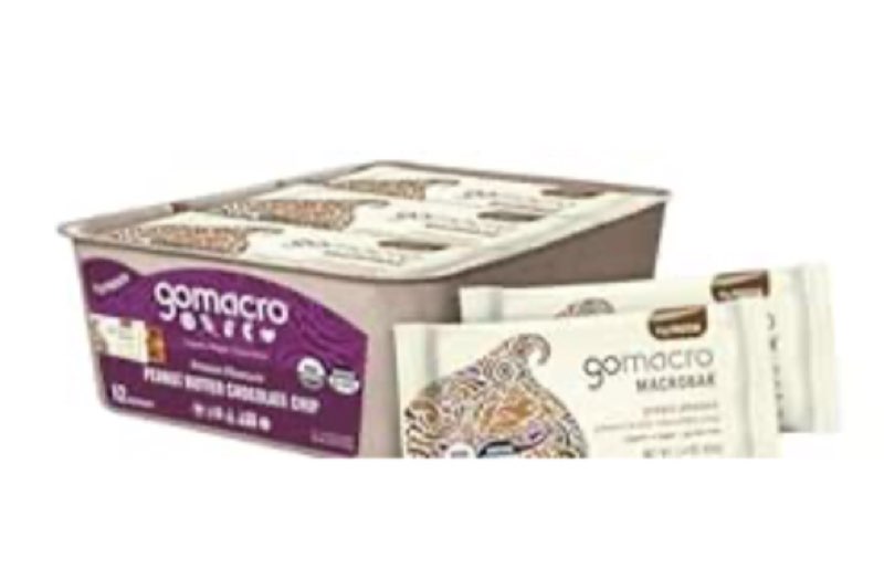 GoMacro MacroBar Organic Vegan Protein Bars - Peanut Butter Chocolate Chip (2.4 Ounce Bars, 12 Count