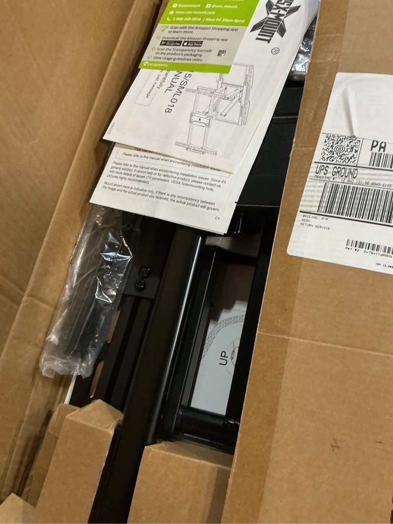 Condition photo showing Good Condition for usx mount ul listed heavy duty tv wall mount for 42-97" tvs up to 150lbs with 8" sliding design, ultra-large tv mount bracket for up to 24" studs with swivel, tilt & leveling, max vesa 600x400mm 42-97inch vesa 600*400 8" sliding