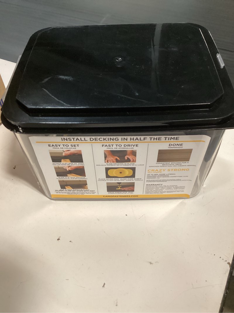 Condition photo showing New/Like New for camo edge clip 1.75 inches black hidden deck fastener 50 square feet ( 90 -pack )