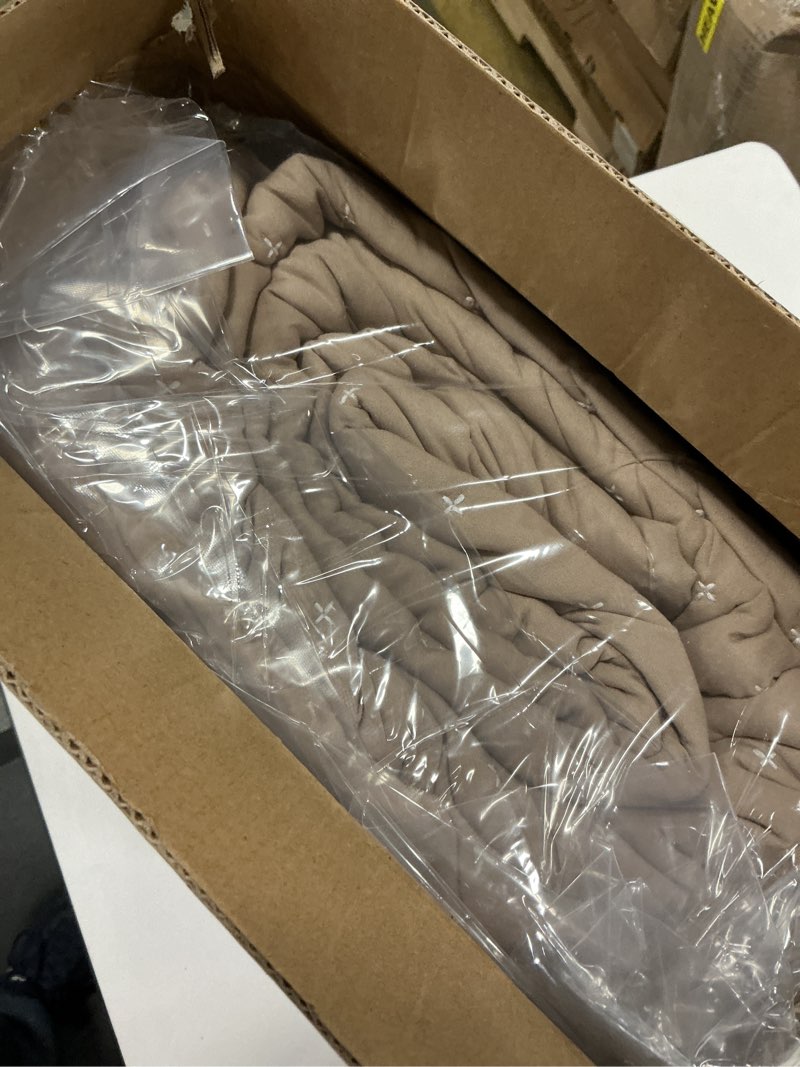 Condition photo showing New/Like New for WDCOZY Beige California Cal King Size Quilt Bedding Sets with Pillow Shams, Cream Tan Oversized Lightweight Bedspread Coverlet, Quilted Blanket Thin Comforter Bed Cover, 3 Pieces, 118x106 inches Deep Beige (White Cross Stitching) California King