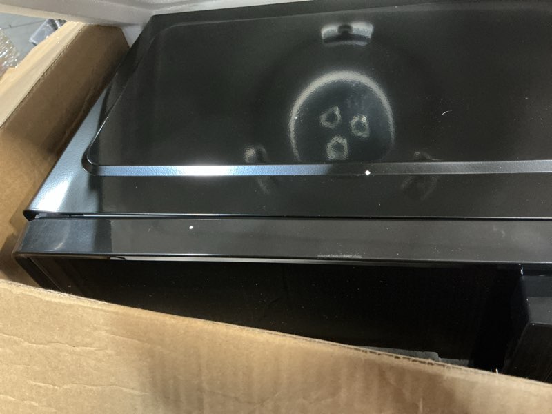 Condition photo showing As Is for Chefman Countertop Microwave Oven 0.7 Cu. Ft., 700 Watts with 10 Power Levels, 6 Cooking Presets with One-Touch Express Cook, Eco Mode, Child Safety Lock, & Mute Button - Black