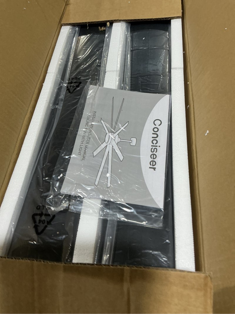 Condition photo showing Good Condition for (Similar to) 72Inch Large Brushed Nickel Ceiling Fans with Light and Remote Control,8 Wooden Blades,6-Speeed,3CCT,Quiet Reversible DC Motor,Indoor Outdoor Ceiling Fan for Patio/Living Room/Garden Brushed Nickel 72