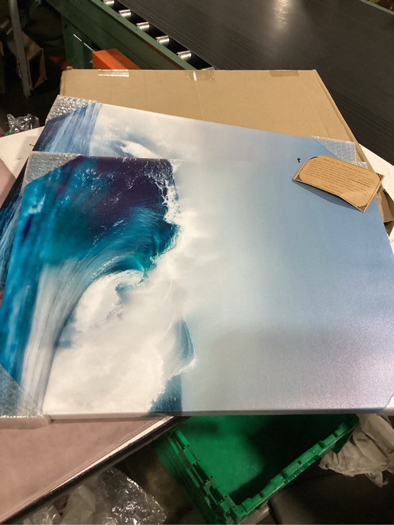 Condition photo showing New/Like New for (2)beach canvas wall art: ocean seaside picture tropical artwork print on coastal seascape painting for bedroom decor-beach window canvas