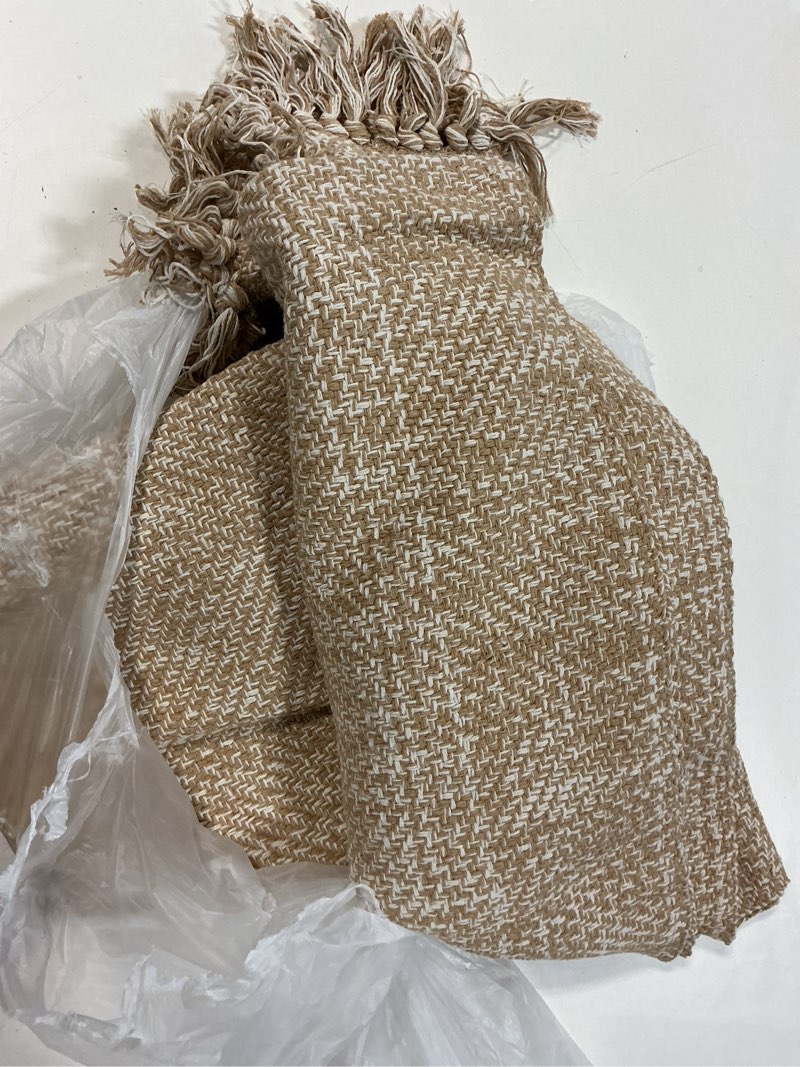 Condition photo showing New/Like New for collive long hallway runner rug 2.6' x 10', washable runner indoor entryway rug, tan/cream braided woven kitchen runner rugs low-profile front door floor carpet for laundry room bedroom doorway tan/cream 2.6' x 10' (rectangular)
