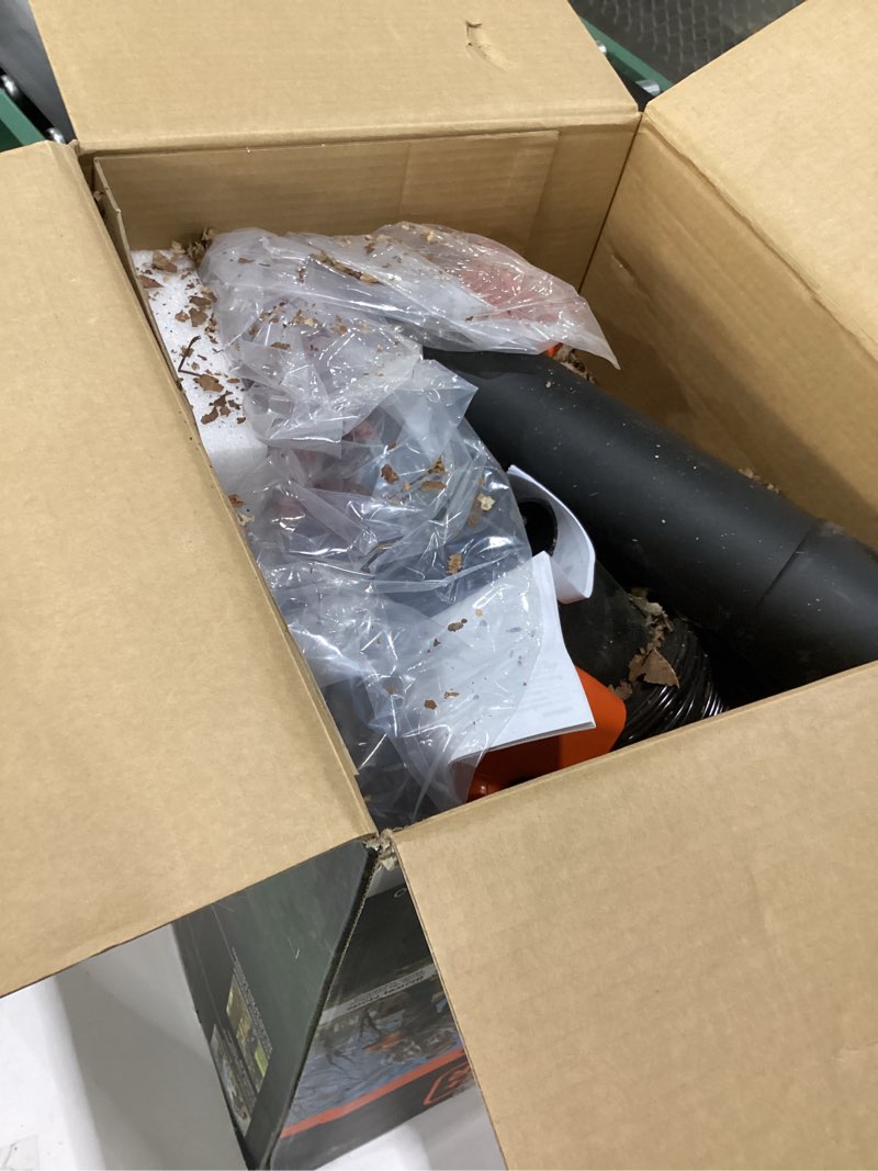 Condition photo showing Good Condition for as is black+decker leaf blower, leaf vacuum and mulcher 3 in 1, backpack blowers for lawn care,250 mph airflow, 400 cfm delivery power, reusable bag included, corded (bebl7000)