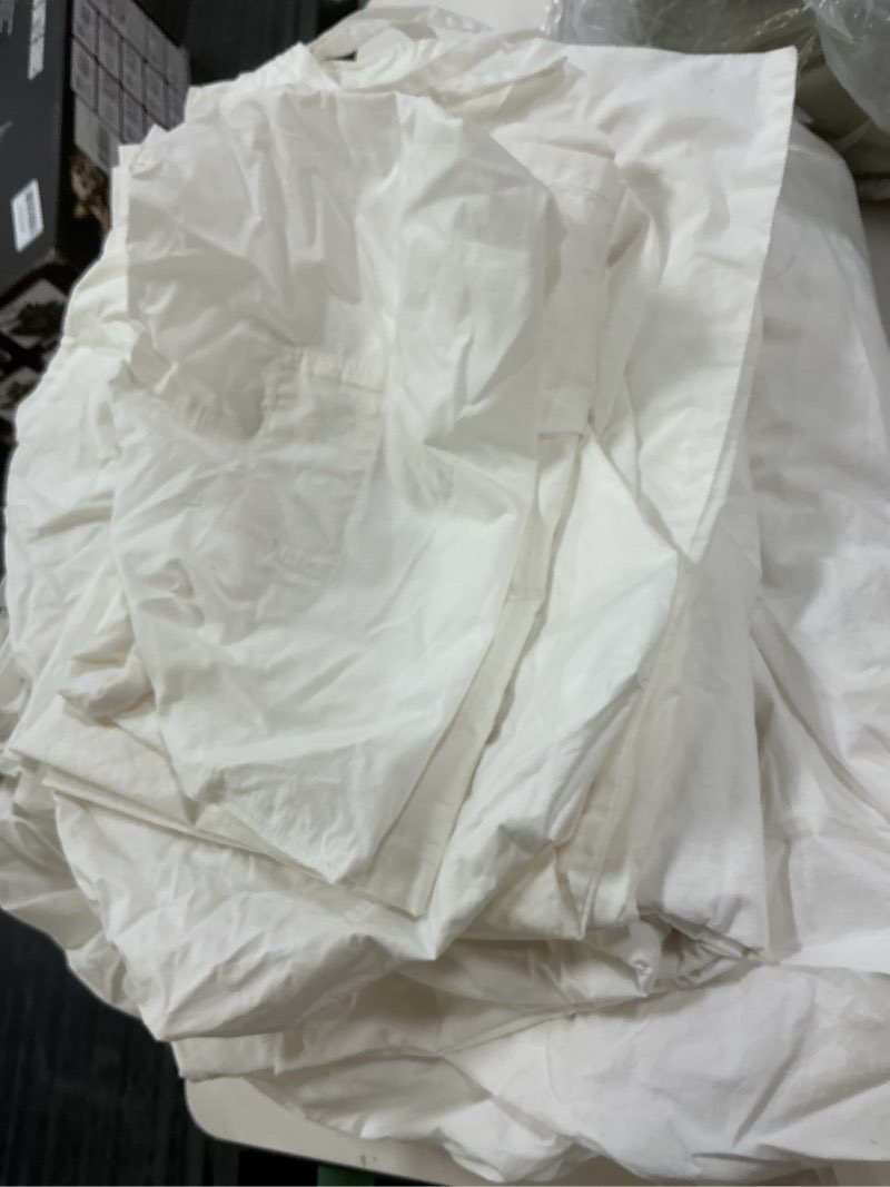 Condition photo showing Good Condition for organic crisp percale sheet set, full, white
