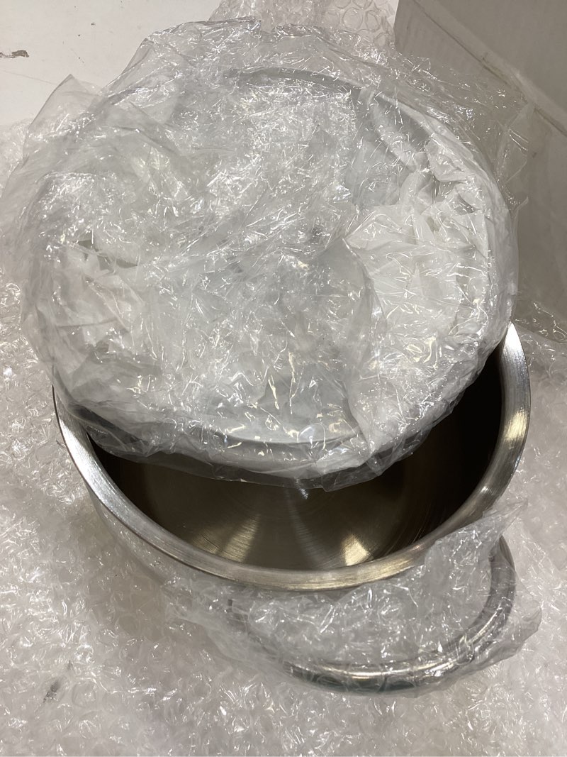 Condition photo showing Good Condition for stainless steel cooking pot with glass lid, 2.5/4/6.34 quart sizes, silver, double handle stockpot, gas compatible (6 quarts)