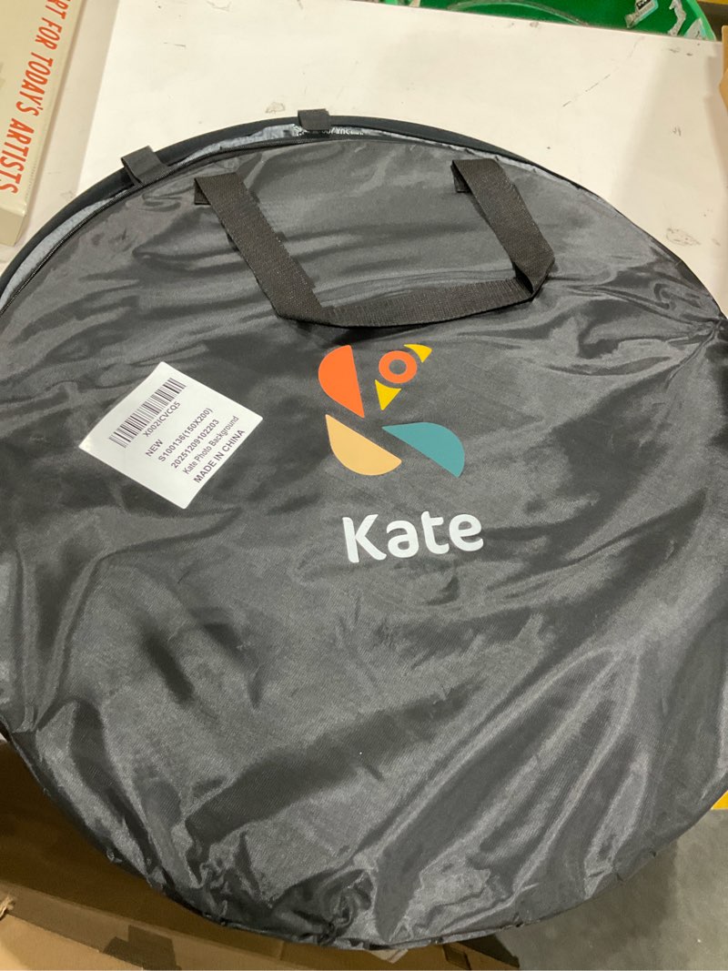 Condition photo showing Good Condition for kate collapsible backdrop pop-up photo backdrops folded grey teal for photography, for video, for broadcast, 5x6.5ft