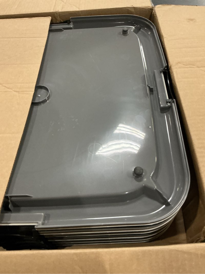 Condition photo showing Good Condition for iris usa pee pad holder - for regular sized dog and puppy pee pads, secured latches, non-skid feet, high polish finish for easy cleaning, leak protection, fits 22"x22" pad or larger, square, dark gray 22" x 22" dark gray