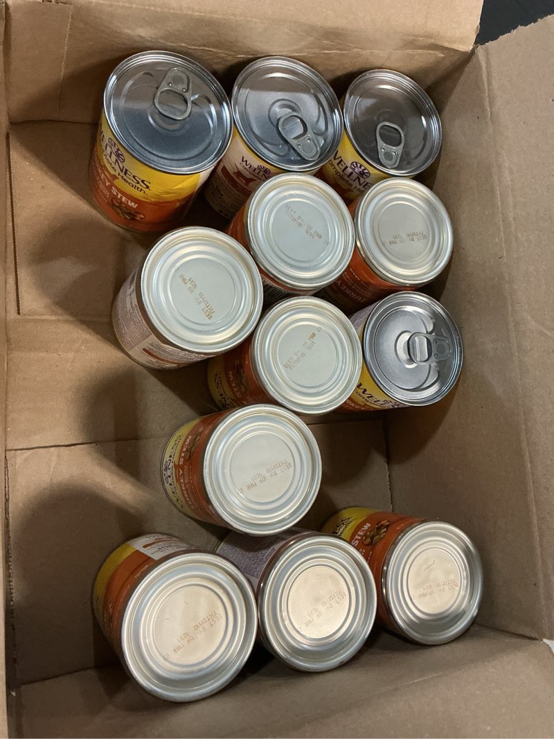 Condition photo showing New/Like New for wellness thick & chunky natural canned dog food, turkey stew, 12.5-ounce can (pack of 12)