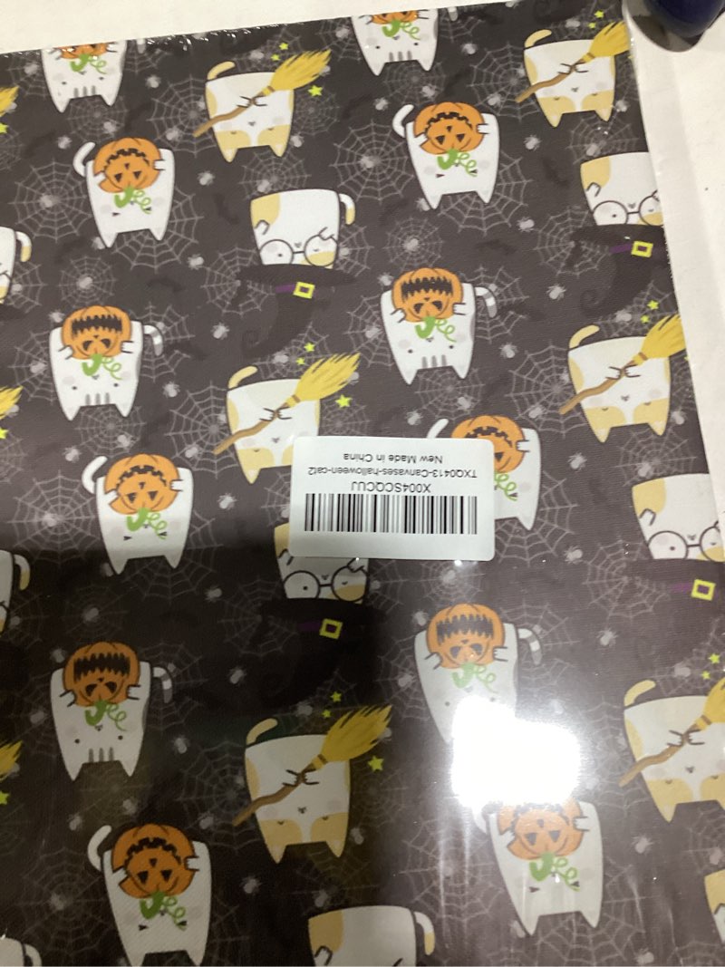 Black Cat Canvas Wall Art Poster Cute Black Cat Pumpkin Witchy Print Artwork Decor Gallery for Bedro