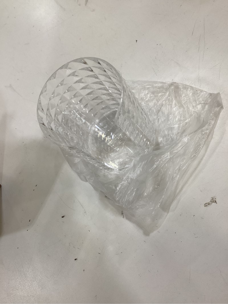 Condition photo showing Good Condition for bathroom cup dispenser, mouthwash cup holder for 3oz small disposable rinsing cups storage, compact paper cups organizer, vanity cotton pads holder - 1 pack clear