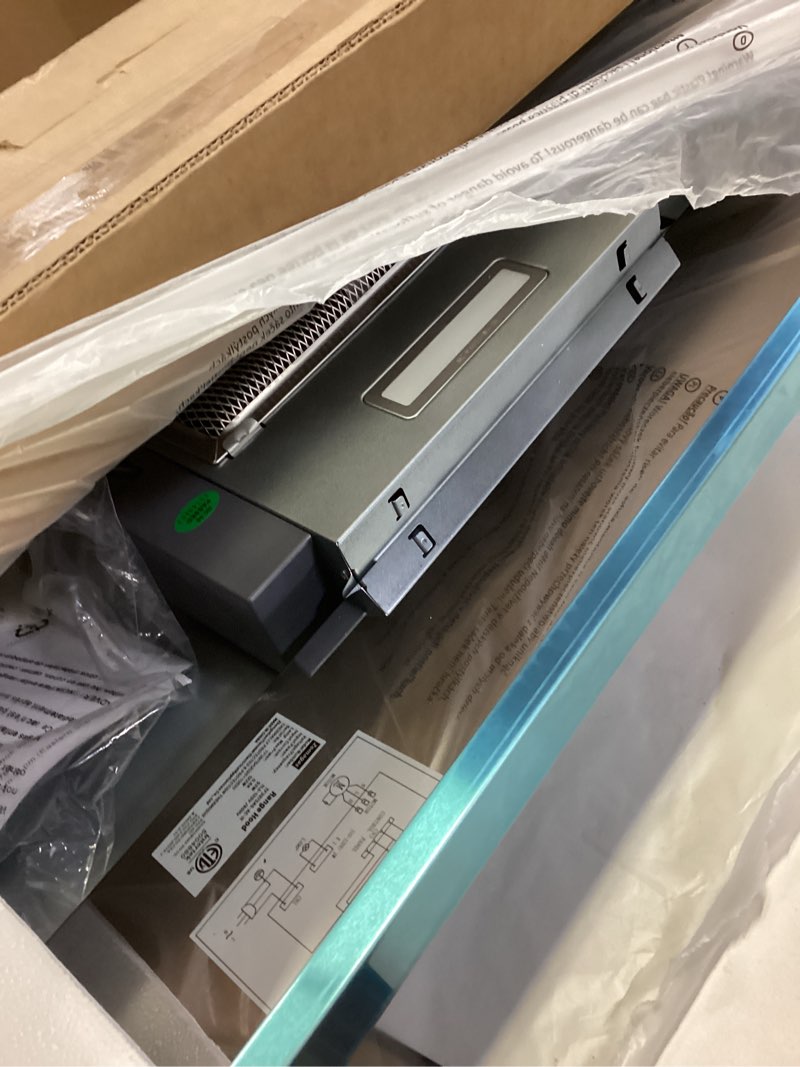 Condition photo showing Good Condition for Range Hood 30 inch Under Cabinet, Stainless Steel Kitchen Vent Hood 280CFM, Built-in Kitchen Stove Hood w/Rocker Button Control, Ducted/Ductless Convertible Duct, 2 Speeds Fan, Bright LED Light 30 inch Stainless Steel