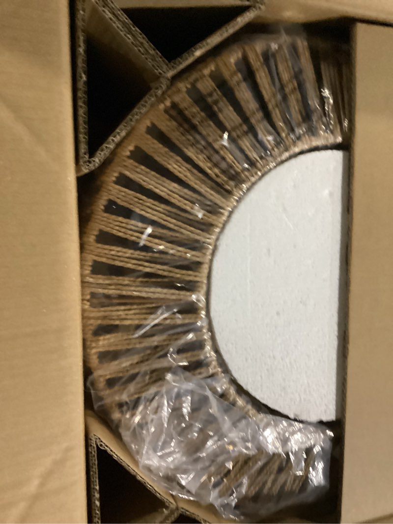 Condition photo showing New/Like New for 20" boho caged fandelier with lights flush mount rattan ceiling fan with lights and remote control, enclosed 6 speeds low profile fan light for bedroom, living room, kitchen 20 inch