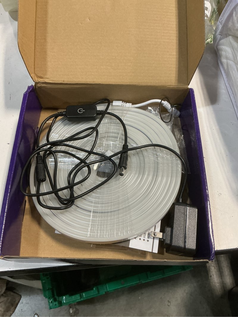 Condition photo showing New/Like New for inextstation white led neon rope light, 12v 16.4ft 5m dimmable led strip light waterproof flex silicone diy neon sign for bedroom indoor home decor white 16.4ft with adapter