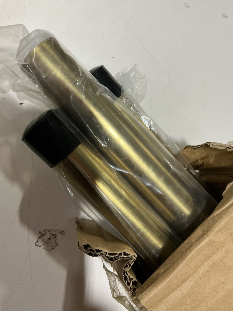 Condition photo showing Good Condition for decorative curtain rod with leaf finials, 1inch diameter 84-134 inch adjustable length single drapery window rods telescoping structure, warm gold warm gold 84-134"