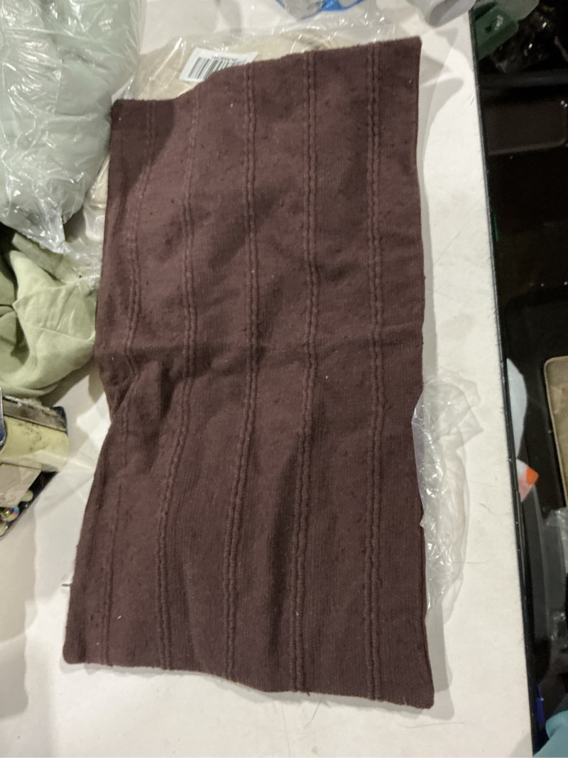 Condition photo showing As Is for organic cotton hand stitched pillow cover brown
