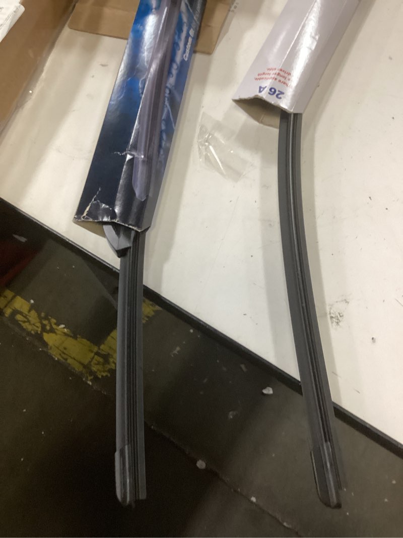 Condition photo showing Good Condition for bosch 26a16a icon beam wiper blades - driver and passenger side - set of 2 blades (26a & 16a) 2-pack icon combo pack (front)