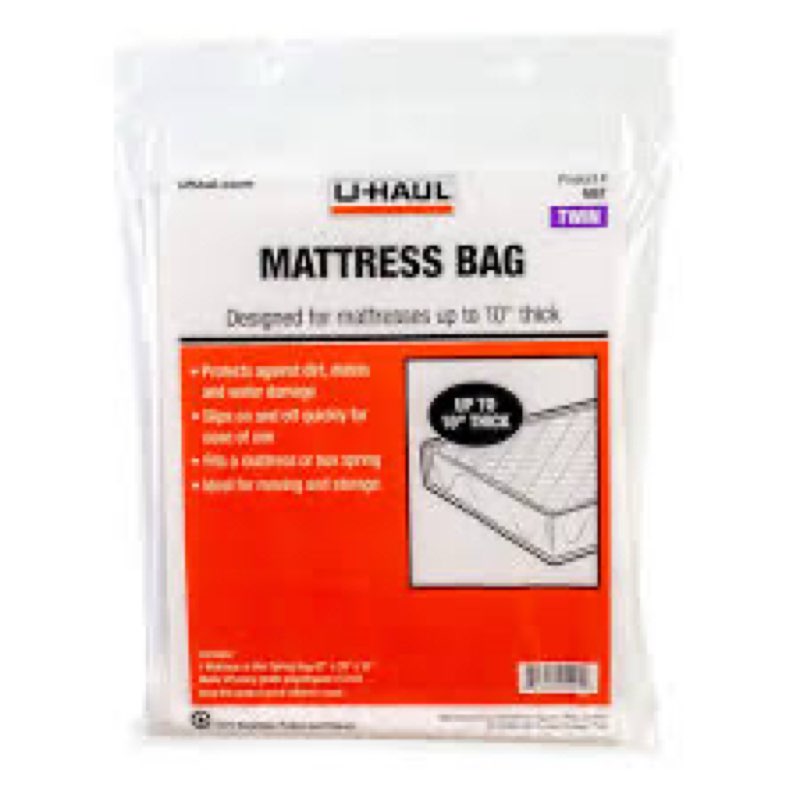 U-Haul Standard Twin Mattress Bag – Moving & Storage Cover for Mattress or Box Spring - 87” x 39” x 10” (1-Pack)
