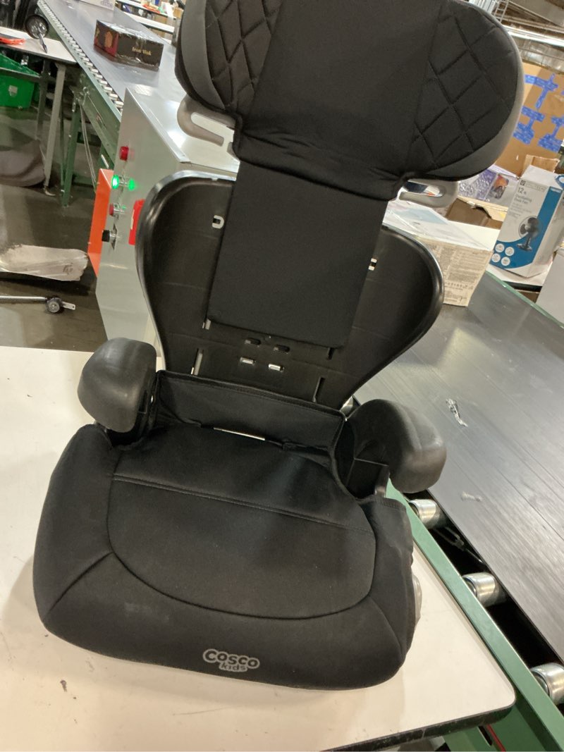 Condition photo showing As Is for cosco kids pronto trend belt-positioning toddler booster car seat, sonic diamonds, black