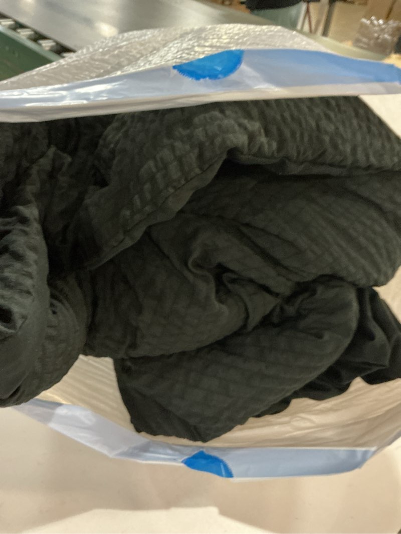 Condition photo showing As Is for ( Similar) Love's cabin King Size Comforter Set Black, 7 Pieces King Bed in a Bag, All Season Bedding Sets with 1 Comforter, 1 Flat Sheet, 1 Fitted Sheet, 2 Pillowcase and 2 Pillow Sham King Black