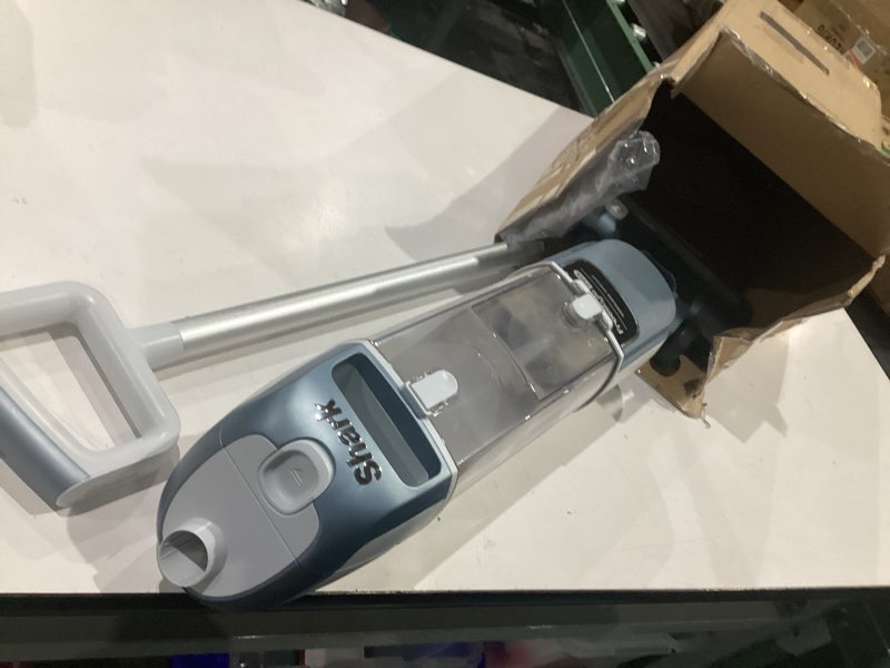 Condition photo showing As Is for shark freestyle max cordless upright vacuum, multi-surface cleaning, lightweight, easy maintenance, with large dust cup and 2-speed brushroll, led headlights, nordic blue, sv2002 freestyle navigator max