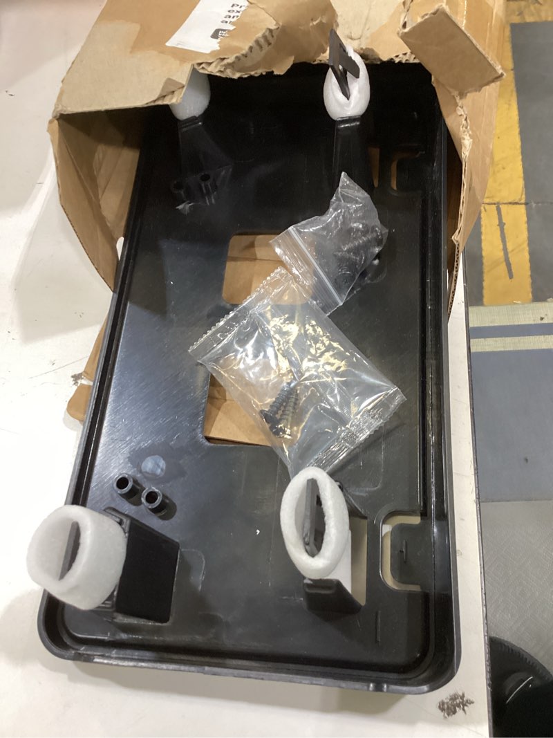 Condition photo showing As Is for top-max license plate bracket compatible with 2021-2023 ford f150 3.3l v6 5.0l v8 accessories, front bumper license plate holder frame replace for ml3z-17a385-ab
