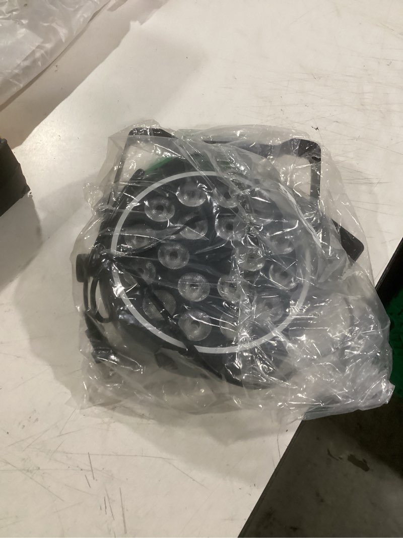 Condition photo showing Good Condition for stage lights rgbw led par lights with halo, mini uplights with jump strobe fade chase pulse stage effects, sound activated uplighting indoor for events party wedding church christmas