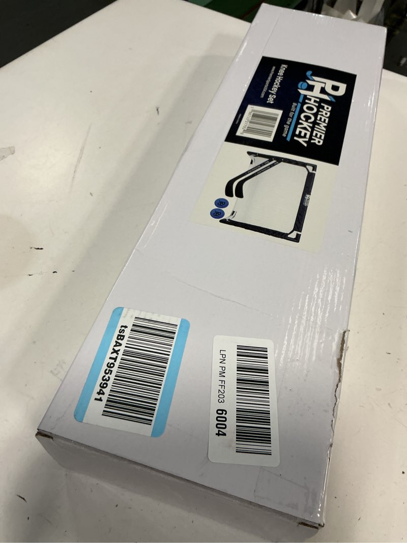 Condition photo showing Good Condition for Premier Sports – Knee Hockey Set – Complete 2-Player Indoor Kit with (1) Mini Goal, (2) Mini Sticks, and (2) Foam Balls